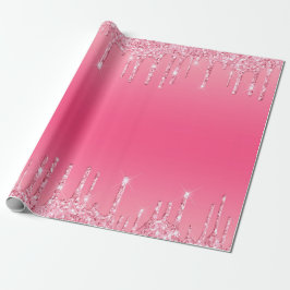 Papel De Presente Brilho Derretido Rosa Feminino Moderno Chic