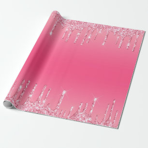 Papel De Presente Brilho Derretido Rosa Feminino Moderno Chic