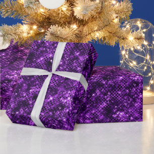 Papel De Presente Brilho do Oceano Glamour Glitter Roxo