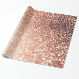 Papel De Presente Brilho Dourado cor-de-rosa sonhador - pêssego