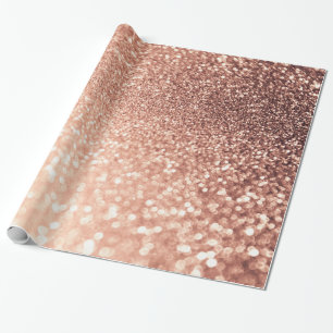Papel De Presente Brilho Dourado cor-de-rosa sonhador - pêssego