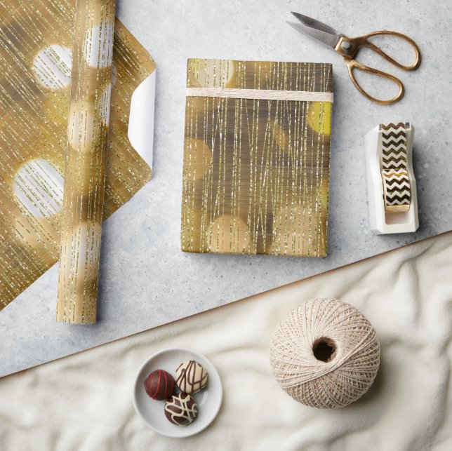 Papel De Presente Brilho Dourado Espelhado (Artesanato)