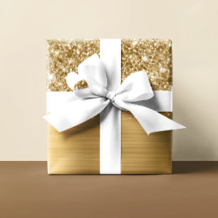 Papel De Presente Brilho Dourado Glam