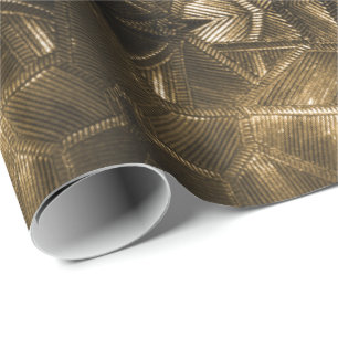 Papel De Presente Brilho Dourado Vidro Texturizado com Aparência de