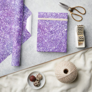 Papel De Presente Brilho Gradiente Iridescente Roxo Elegante
