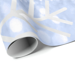 Papel De Presente Brilho Pastel azul do feriado do Natal dos flocos