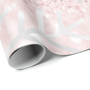 Papel De Presente Brilho Pastel do rosa do feriado do Natal dos