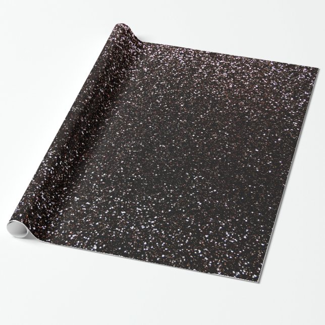 Papel De Presente Brilho preto (Desenrolado)