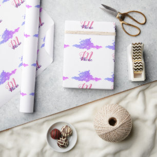 Papel De Presente brilho roxo simples e personalizado adicionar seu 