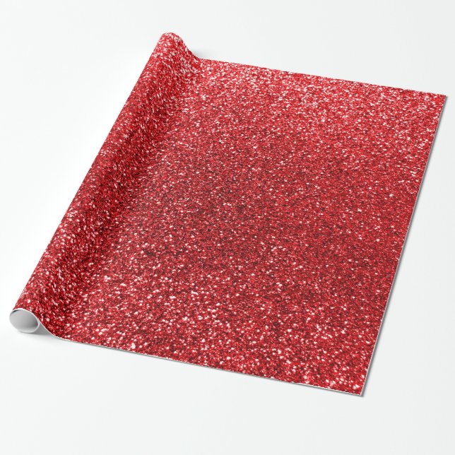 Papel De Presente Brilho vermelho (Desenrolado)