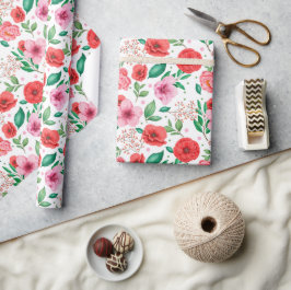 Papel De Presente Brilhos cor-de-rosa e Primavera cor-de-rosa encant