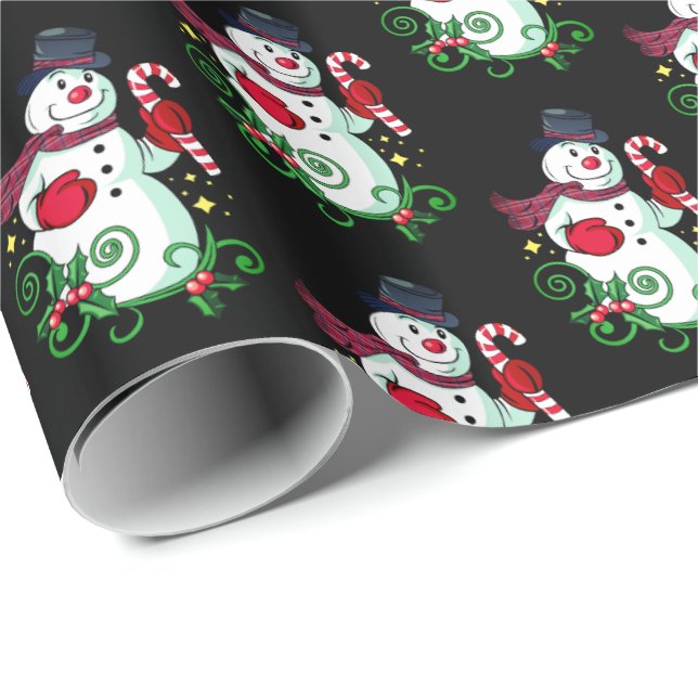 Papel De Presente Brincadeira de Natal - Homem-Neve Feriado (Ponta do rolo)