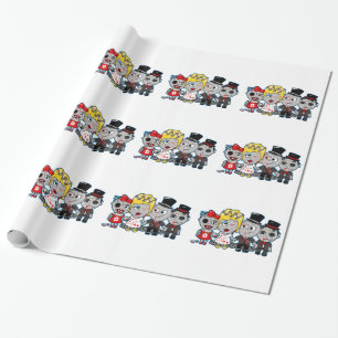 Papel De Presente Brincadeira de presente de Festa de casamento Zomb