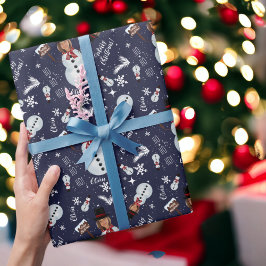 Papel De Presente Brincadeira ilustração de Natal Snowman