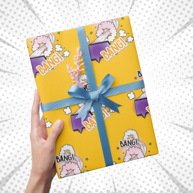 Papel De Presente Brincadeiras de estilo da revista em quadrinhos (Criador carregado)