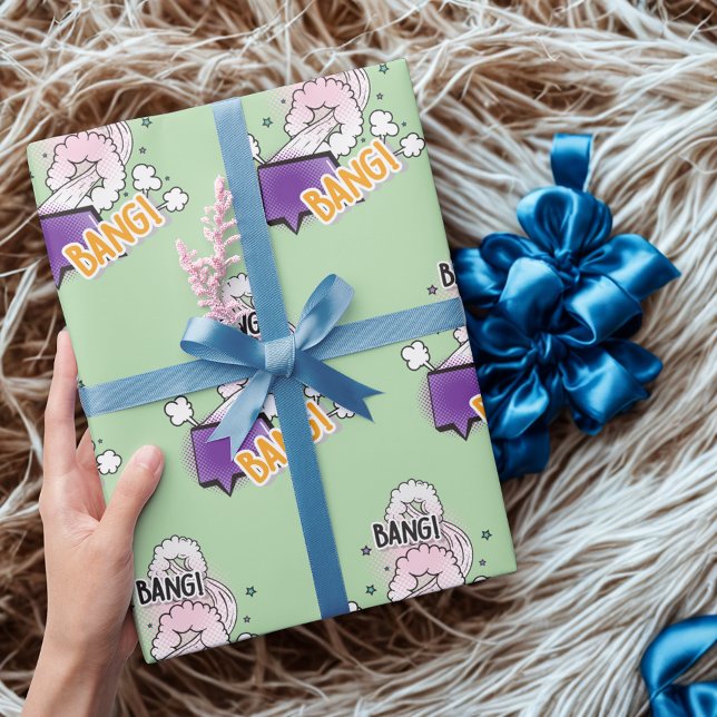 Papel De Presente Brincadeiras de estilo da revista em quadrinhos (Criador carregado)