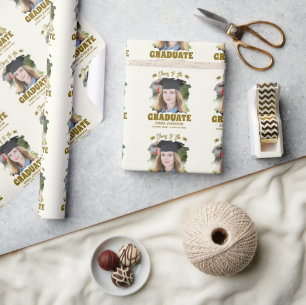 Papel De Presente Brinde ao Graduado Nome da Foto Personalizada da F