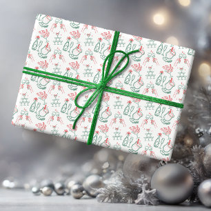 Papel De Presente Brindes de Férias Desenhados à Mão Bebidas de Nata