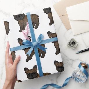 Papel De Presente Brindle French Bulldog Cute Cartoon Dog Patterno