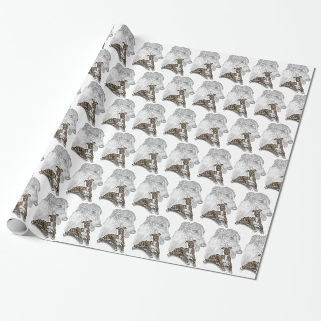 Papel De Presente Brindle Greyhound Dog Art (Desenrolado)