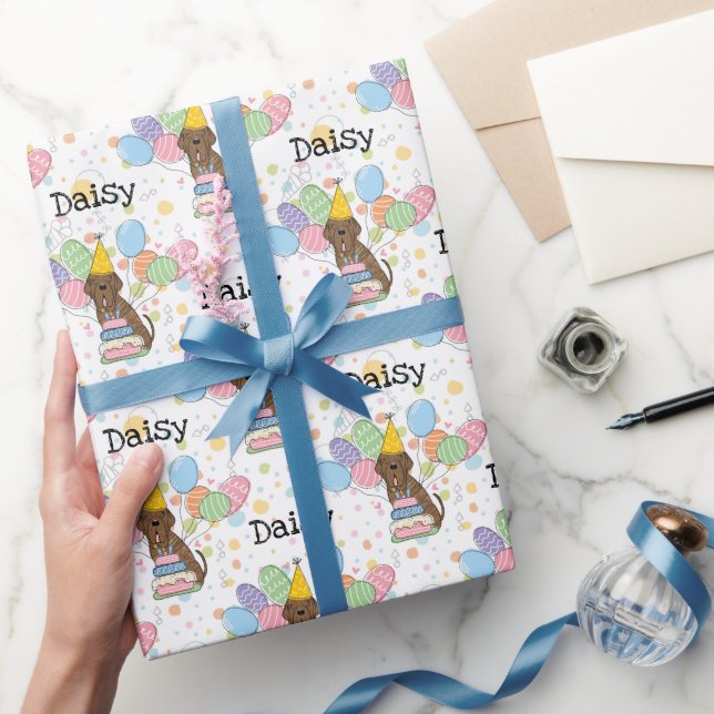 Papel De Presente Brindle Neapolitan Mastiff Dog Birthday (Presentear)