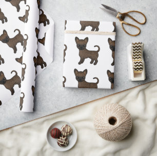 Papel De Presente Brindle Smooth Casaco Chihuahua Cute Dog Patterno