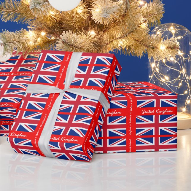 Papel De Presente British Flag, Union Jack & United Kingdom /sport (Feriados)
