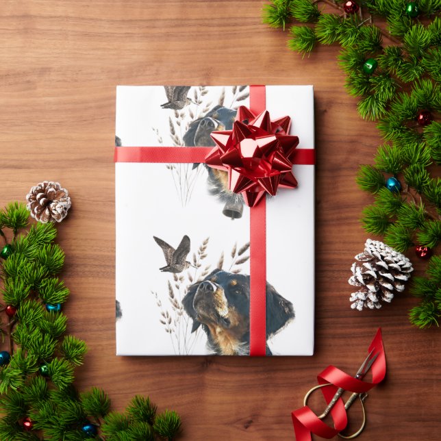 Papel De Presente Brittany Spaniel e pinto (Presente de Natal)