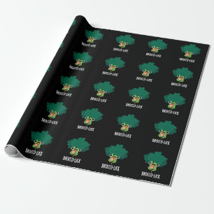 Papel De Presente Brocco-lick Funny Veggie Broccoli Pun Dark BG