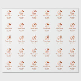 Papel De Presente Brochura castanha esquadra Aniversário nome monogr