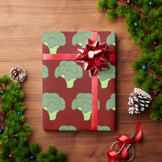 Papel De Presente Brócolis (Presente de Natal)