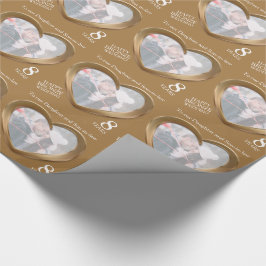 Papel De Presente Bronze de aniversário de casamento, plástico com f