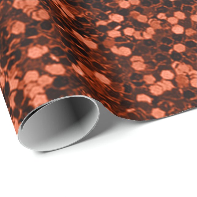 Papel De Presente Bronze Mel De Cobre Com Brilho De Casamento Esparc (Ponta do rolo)