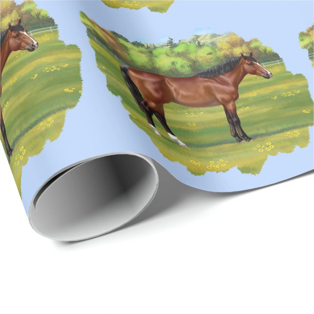 Papel De Presente Brown Bay Quarter Horse (Ponta do rolo)