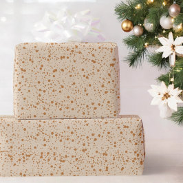 Papel De Presente Brown Beige Splash Dot Festivo Foliday Gift