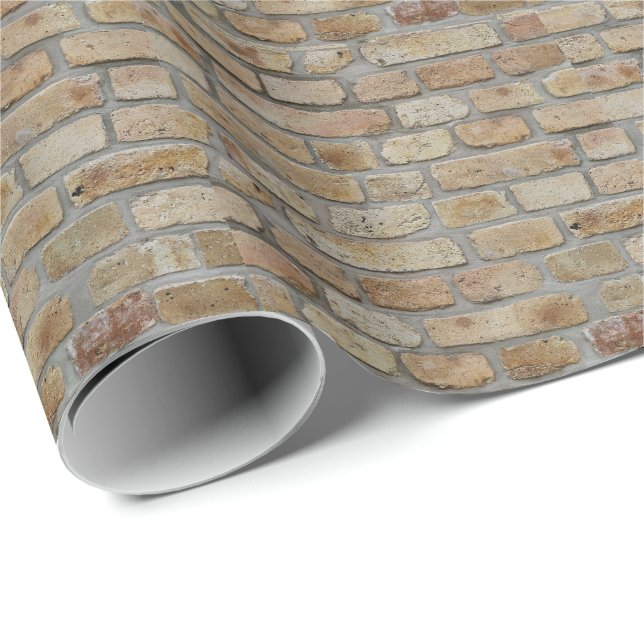 Papel De Presente Brown Brick Wall A Novelty Design (Ponta do rolo)