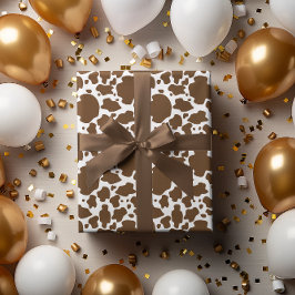 Papel De Presente Brown Cow Spots Faux Cowhide Pattern