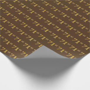 Papel De Presente Brown, evento do ouro 71st do falso