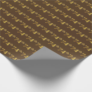 Papel De Presente Brown, evento do ouro 74th do falso