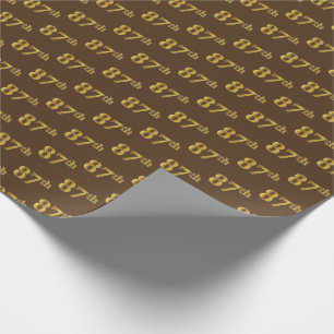 Papel De Presente Brown, evento do ouro 87th do falso