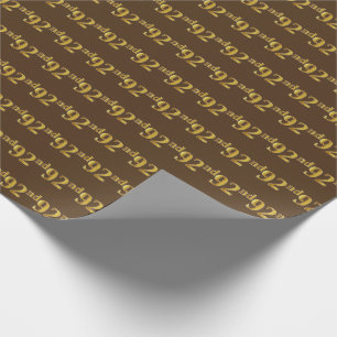 Papel De Presente Brown, evento do ouro 92nd do falso