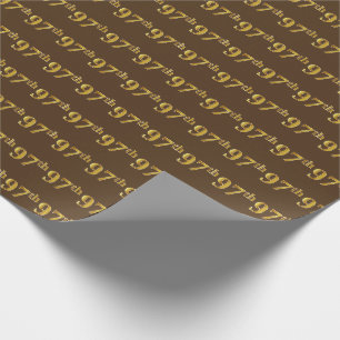 Papel De Presente Brown, evento do ouro 97th do falso