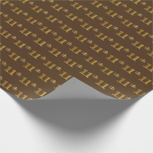 Papel De Presente Brown, evento do ouro do falso 11o (décimo