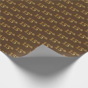 Papel De Presente Brown, evento do ouro do falso 15o (décimo quinto