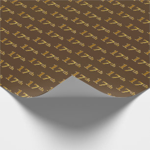 Papel De Presente Brown, evento do ouro do falso 17o (décimo sétim