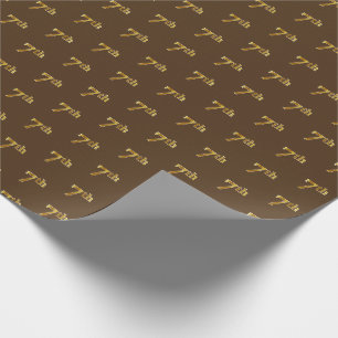 Papel De Presente Brown, evento do ouro do falso 7o (sétimo)