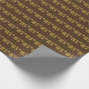 Papel De Presente Brown, evento do ouro do falso 85th