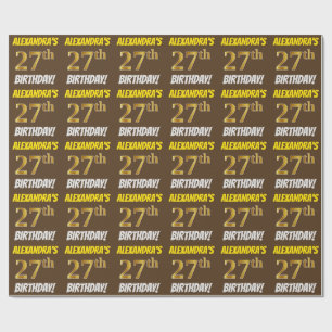 Papel De Presente Brown, falso/ouro de imitação, "27o ANIVERSÁRIO