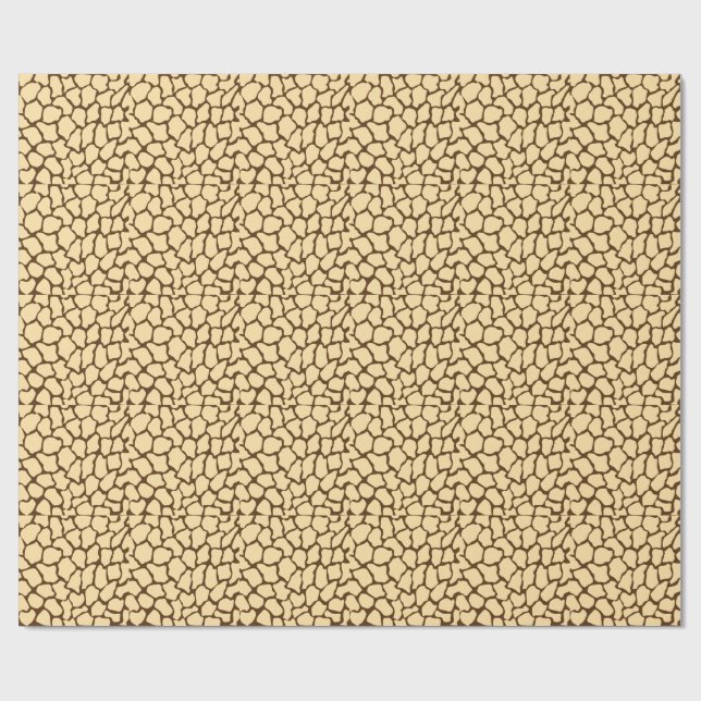Papel De Presente Brown Giraffe Pattern – Minimal Animal Print (Aberto)
