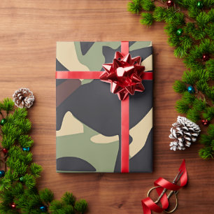 Papel De Presente Brown Green Camo